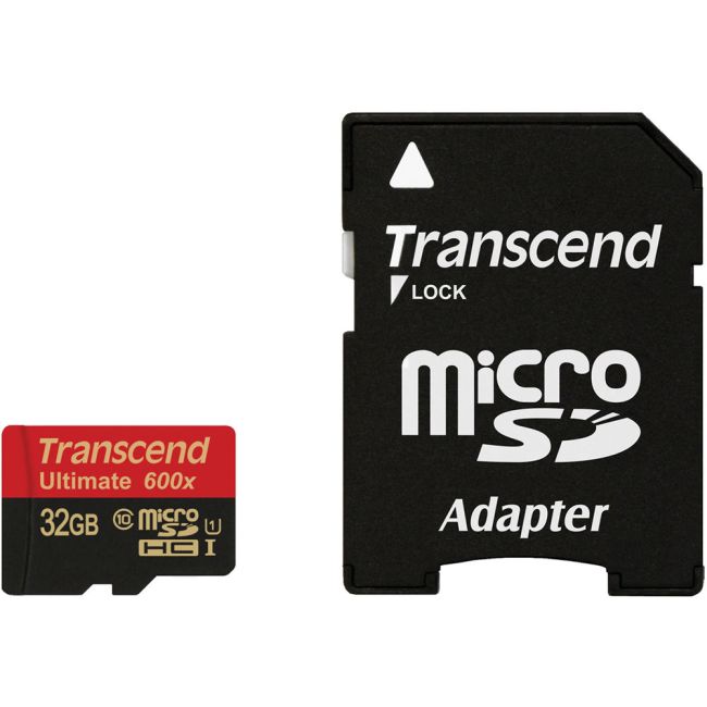 Transcend 32GB microSDHC (Class10) UHS-I 600x (Ultimate) MLC paměťová karta (s adaptérem) TS32GUSDHC10U1