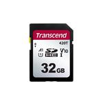 Transcend 32GB SDHC420T UHS-I U1 (Class 10) V10 A1 3K P/E 3D TLC paměťová karta, 100MB/s R, 85MB/s W, černá TS32GSDC420T
