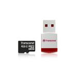Transcend 4GB microSDHC (Class 4) pamäťová karta (s USB adaptérom)