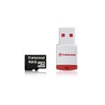 Transcend 4GB microSDHC (Class10) pamäťová karta (s USB adaptérom)