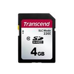 Transcend 4GB SDHC220I (Class 10) MLC průmyslová paměťová karta (SLC mode), 22MB/s R,20MB/s W, černá TS4GSDC220I