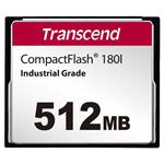 Transcend 512MB INDUSTRIAL TEMP CF180I CF CARD, (MLC) paměťová karta (SLC mode), 85MB/s R, 70MB/s W TS512MCF180I