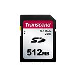Transcend 512MB SD220I MLC průmyslová paměťová karta (SLC Mode), 22MB/s R,20MB/s W, černá TS512MSDC220I