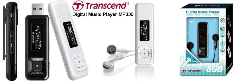 Transcend 8GB Flash MP3 prehravac T-Sonic 330 Cierny TS8GMP330K