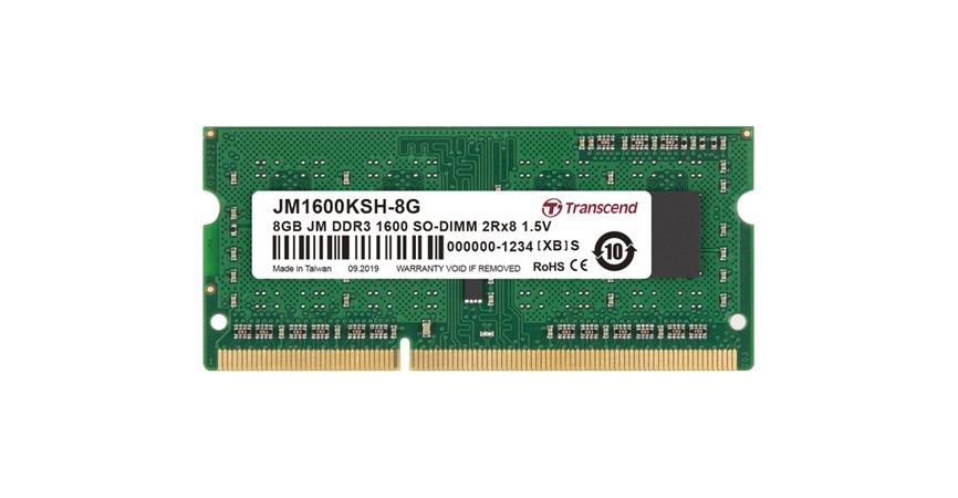 Transcend Jet 8GB 1600MHz DDR3 Non-ECC CL11 SODIMM JM1600KSH-8G