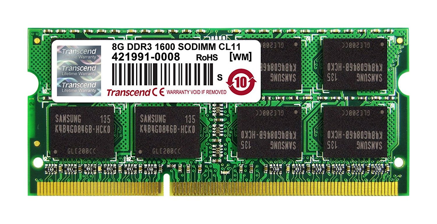 Transcend SODIMM DDR3 8GB 1600MHz, 2Rx8 TS8GJMA324H