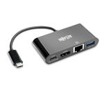 Tripplite Mini dokovací stanice USB-C / HDMI, USB-A, GbE, 60W nabíjení, HDCP, černá U444-06N-H4GUBC