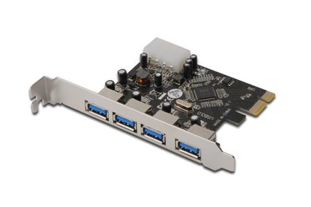 USB 3.0 PCI Express Add-on karta DIGITUS, 4-porty Chipset VL805 DS-30221