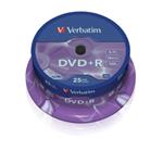 VERBATIM DVD+R, 4.7GB, 16x, 25pack cievka