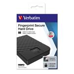 Verbatim externý pevný disk, Fingerprint Secure HDD, 2.5&quot;, USB 3.1 Gen (3.0), 2TB, 53651, čier