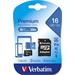 Verbatim Micro Secure Digital Card, 16GB, micro SDHC, 44082, UHS-I U1 (Class 10), s adaptérom