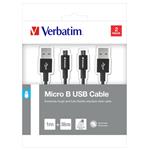 Verbatim Micro USB kabel 100cm + 30cm, SYNC + CHARGE černý 0023942488750