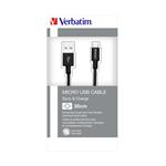 Verbatim Micro USB kabel 30cm, SYNC + CHARGE černý 0023942488668