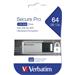 Verbatim USB flash disk, 3.0, 64GB, Secure Pro, strieborný, 98666, šifrovaný, GDPR