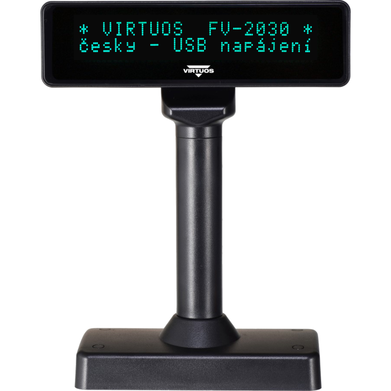 VFD zák.displej FV-2030B 2x20, 9mm,USB, černý EJG1003