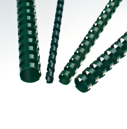 Viazací chrbát Fellowes / Eurosupplies / OEM plastový A4 průměr 12,5 (12) mm zelený 100ks P1120-zelene