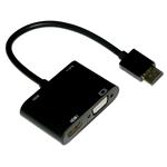 XtendLan Konvertor HDMI(M) na VGA a HDMI(F), VGA 1080p, HDMI 4k, s audio propojením (jack 3.5mm),napájení US XL-HMHFVGAF
