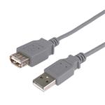 (2.0), USB A M - USB A F, 3m, šedý, Logo, cena za 1 kus