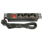 10" rozvodný panel 3x230V, indikátor napětí / vypínač, 1.8m přívod. ZASUVKA3-10