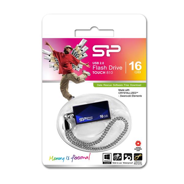 16 GB . USB kľúč ..... Silicon Power TOUCH 810, modrý (odolný voči vode ...