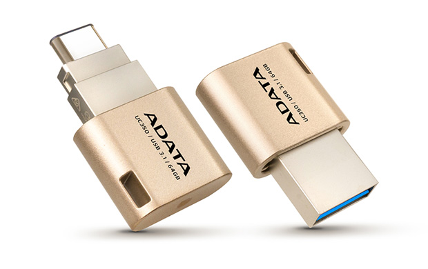 16GB ADATA UC350 USB 3.1 typ C zlatá 100/15MBs AUC350-16G-CGD