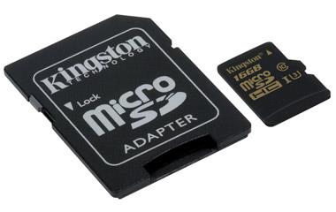 16GB microSDHC Kingston UHS-I U3 90R/45W SDCG/16GB