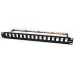 19" modulární patch panel LEXI-Net 16port, černý PATCHP16PNEOU/F