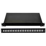 19" patch panel čierny, výsuvný, 24x SC simplex diera, obsahuje PG, 2ks kazet a plast.ové úchytk OV-VYS-OEM-24SC-COMPLET