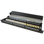19" Patch panel XtendLan 24port, STP, Cat5E, krone, černý - LED vyhledávání XL-PP19-24C5ESD-LED