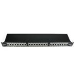19" Patch panel XtendLan 24port, STP, Cat6, 30µm, duální svorkovnice, černý XL-PP19-24C6S-A