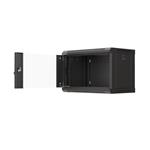 19" RACKOVÁ SKŘÍŇ PRO MONTÁŽ NA STĚNU 6U/540X350 (FLAT PACK) S PROSKLENÝMI DVEŘMI ČERNÁ LANBERG WF03-5306-10B