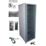 19" stojanový rozvaděč - skleněné dveře 30U 600x800 + ventilátor + černý 9425BK