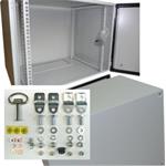 19" venkovní rozvaděč 9U/420mm plechové dveře 9052