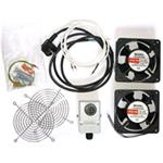 19" ventilace pro nástěnné rozvaděče XtendLan, termostat, 2 ventilátory, napájecí kabel, spojovací materiál SFAN-WM-2FT