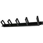 19" vyvazovací panel 1U, 5x plastový úchyt 40x70mm, typ CMP4, černý CMP1UPLAST-B