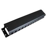 19" vyvazovací panel 1U, celokovový s krytem 40x70mm CMP1USTEEL-B