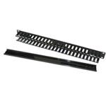 19" vyvazovací panel 1U, s plastovým krytem, profil 40x50mm, černý CMP1UPLAST