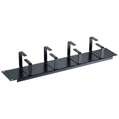 19" vyvazovací panel 2U 4xkov.háček (8,0 x 4,5-6,0cm) černý 75041