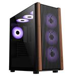 1stCOOL G6 Noble Wood Decor TS ARGB, skrinka ATX, USB3.0, USB-C, 4x ARGB ventilátor ML-G6-NOBLE-USBC-ARGB
