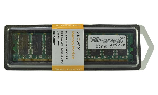 2-Power 512MB 400MHz DDR Non-ECC CL3 DIMM 1Rx8 ( DOŽIVOTNÍ ZÁRUKA ) MEM1001A