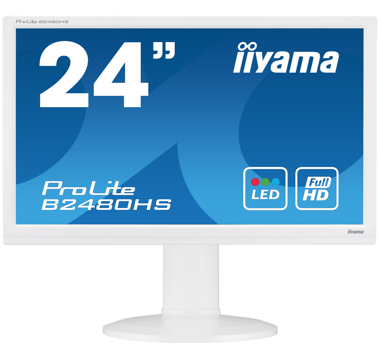 24" iiyama B2480HS-W2: TN, FullHD, 250cd/m2, 1ms, VGA, DVI, HDMI, height, pivot, bílý