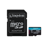 256 GB . microSDXC karta Kingston Canvas Go Plus Gen4 + adaptér SDCG4/256GB