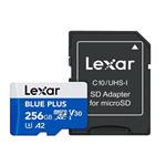 256GB Lexar® Blue Plus microSDHC UHS-I with SD adapter, up to 170MB/s read C10 A1 V10 U1 LMSBLPL256G-BNANG