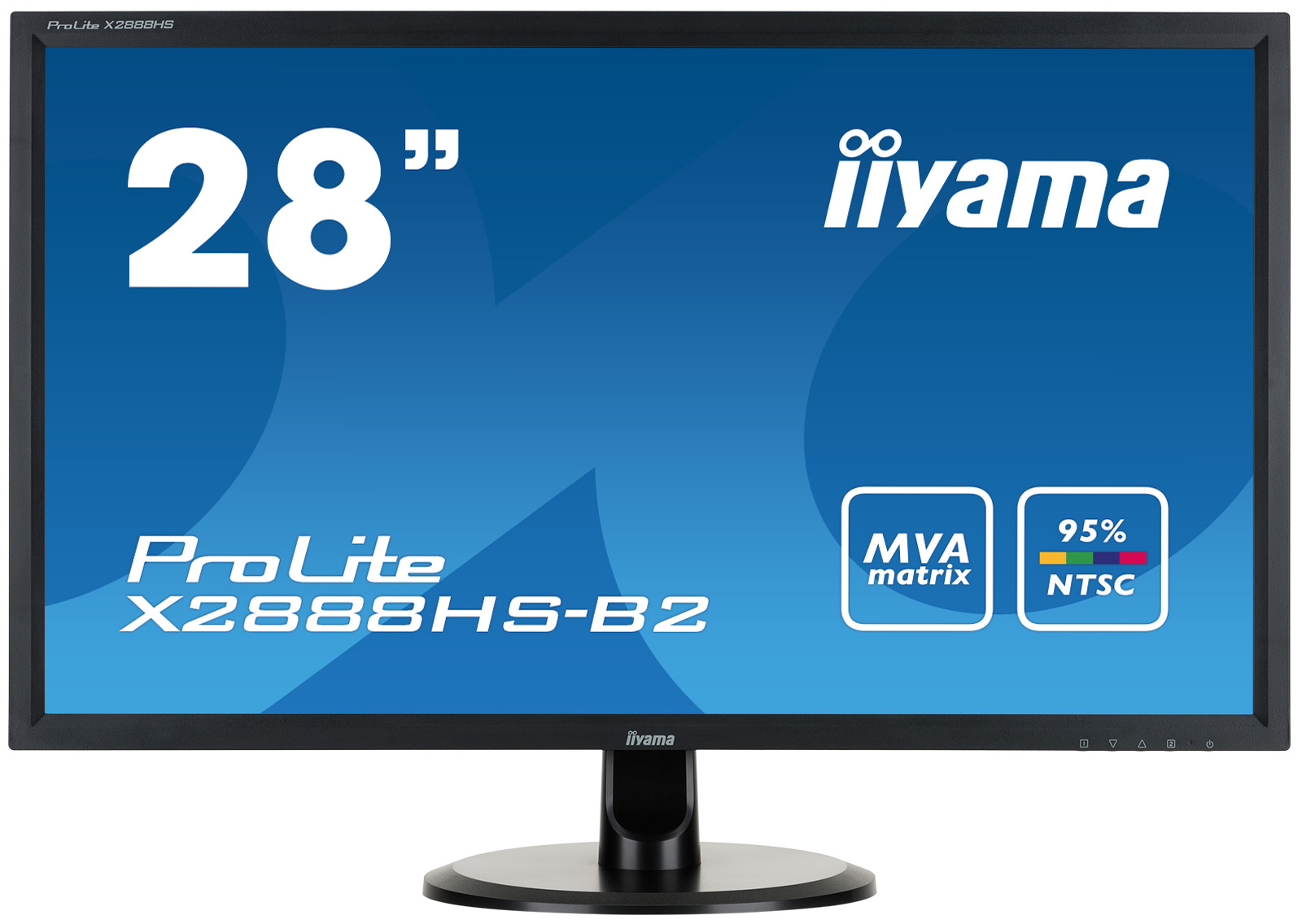 28" LCD iiyama X2888HS-B2 - MVA, 5ms, 300cd/m2, 3000:1 (12M:1 ACR), FullHD, VGA, DVI, HDMI, DP,repro