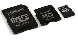 2GB MIKRO SD CARD KINGSTON ( TRANSFLASH) + 2 adaptéry 740617114416