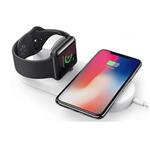 2v1 bezdrôtová nabíjačka, pro telefon a Apple Watch, bílá, 5V, 10W, Qi N12
