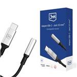 3mk adaptér USB-C/Jack 3,5mm (samice) 0,15m, černo-stříbrná 5903108518055