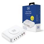 3mk cestovní nabíječka Hyper PowerMax 100W, GaN 4x USB-C (PD) / 2x USB, bílá 5903108527255