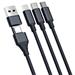 3mk nabíjecí kabel Hyper Cable 3in1 USB-A/C na USB-C/Micro USB/Lightning 1.5m, černá 5903108541244