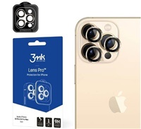 3mk tvrzené sklo Lens Pro ochrana kamery pro Apple iPhone 14 Pro / iPhone 14 Pro Max, zlatá 5903108484053